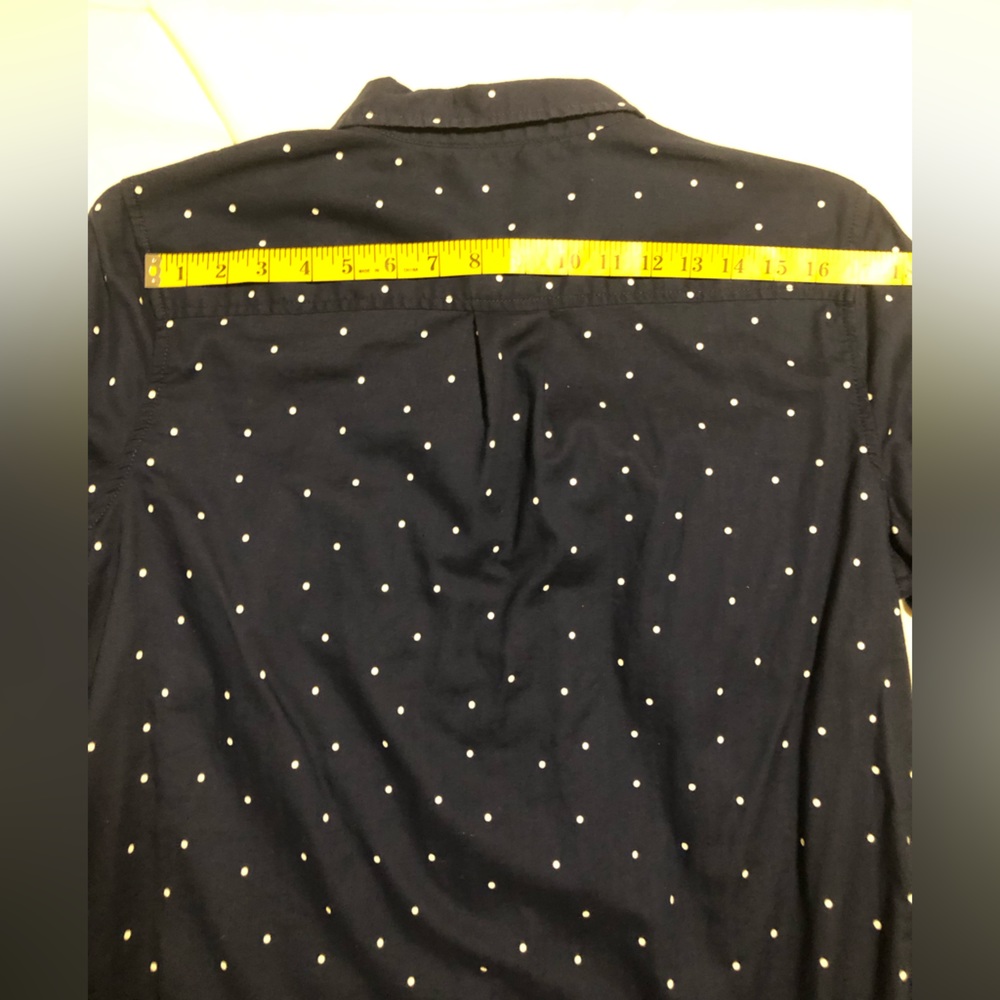 St. John’s Bay, XL, blue & white polka dot button up blouse - Picture 10 of 13